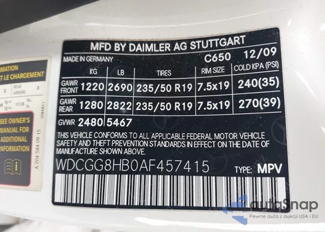 2010 Mercedes-Benz Glk 350 4Matic z USA, uszkodzony, nr VIN WDCGG8HB0AF457415